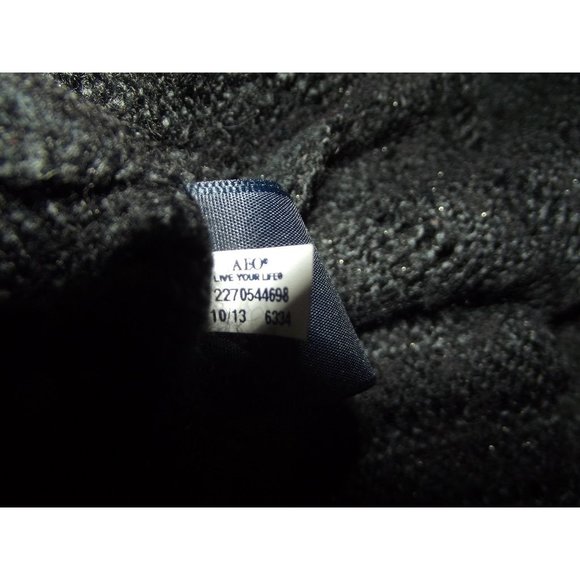 American Eagle Sweater Size XS Black shimmer Long cascading open front Cardigan - Picture 10 of 11
